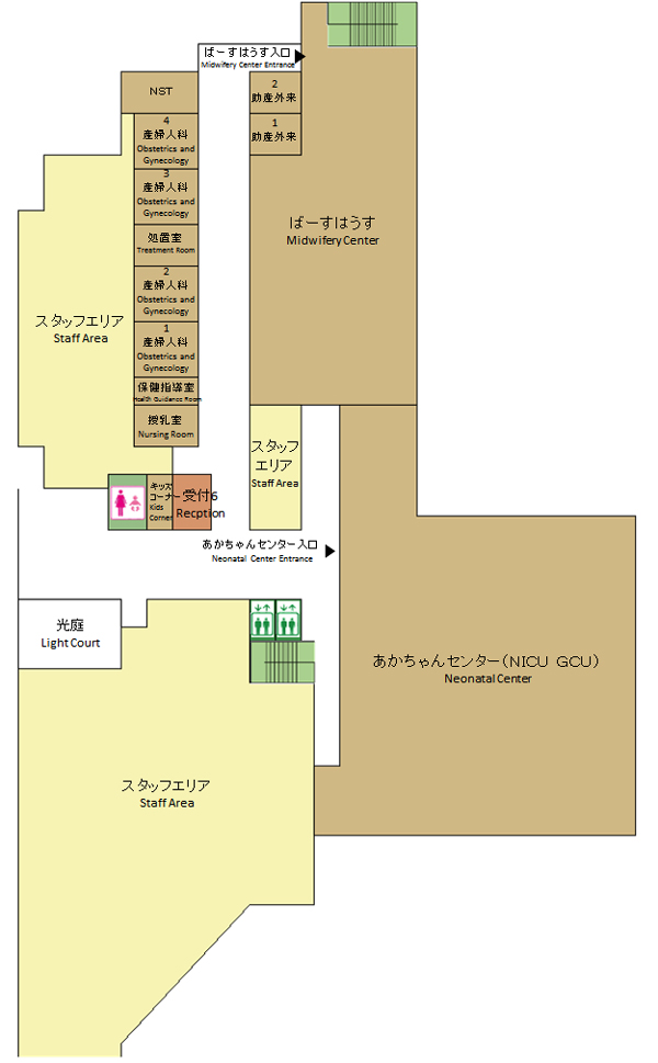 B棟2階フロアマップ