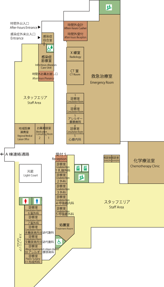 B棟1階フロアマップ