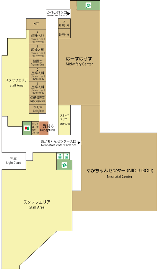 B棟2階フロアマップ